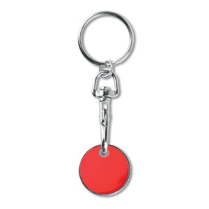 Euro-Token-Schlüsselanhänger. Material Eisen mit Emaillebeschichtung auf 1 Seite. Token mit einer Dicke von 23